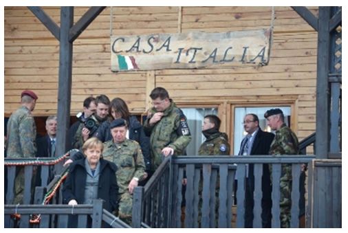 Kosovo/ HQ KFOR “Casa Italia”. La visita del Cancelliere&nbsp;Merkel
