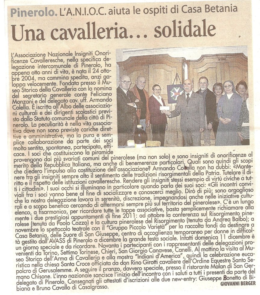 Associazioni/ Cavalleria. A Pinerolo, il valore della&nbsp;Solidarietà