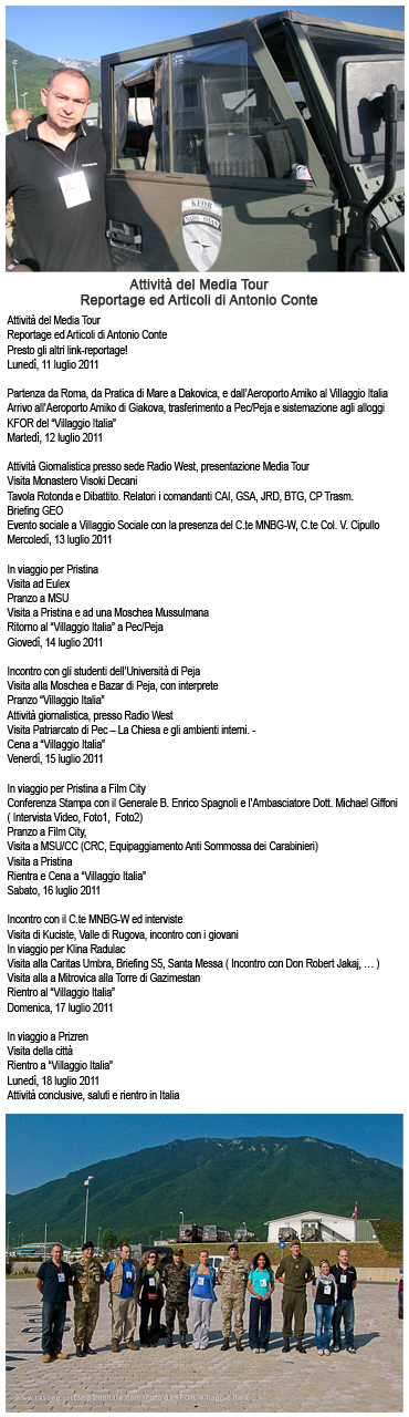 Reportage in Kosovo di Antonio Conte