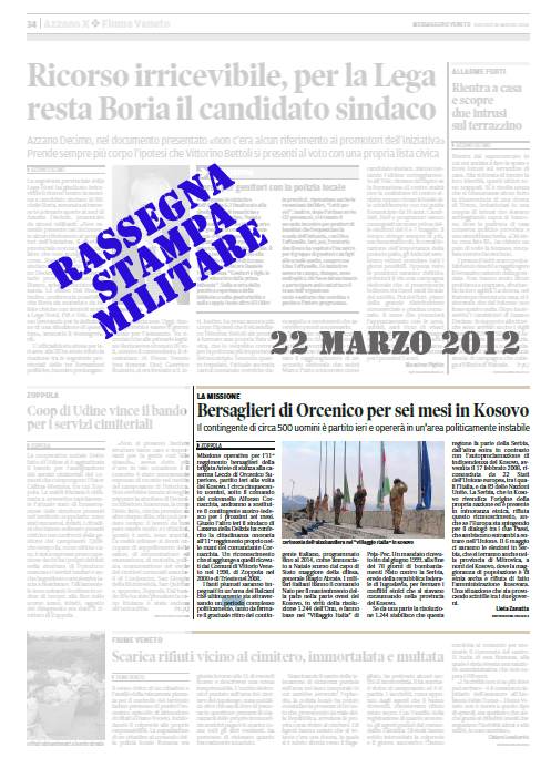 Kosovo/ Il ritorno dei Bersaglieri dell’11° di Orcenigo&nbsp;Superiore