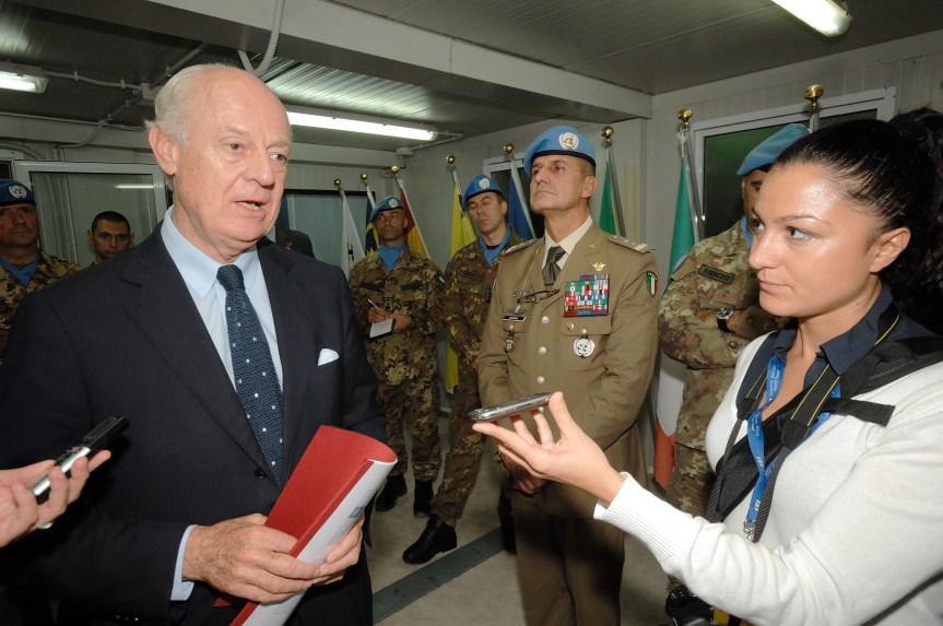 Libano/ Media Tour. Visita istituzionale di Staffan de Mistura, intervistato da Fabia&nbsp;Martina