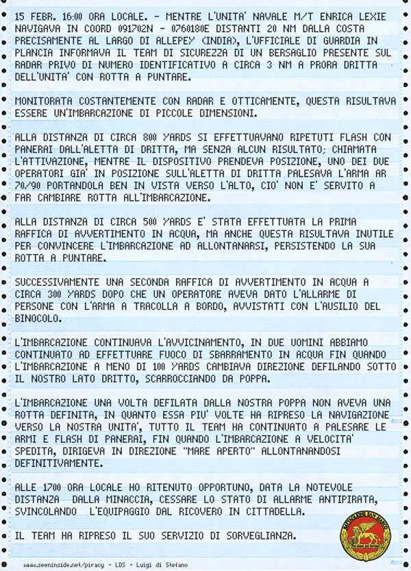 India/ Il Caso dei Marò. Ennio Remondino pubblica il telex dei Marò su&nbsp;Globalist