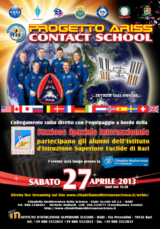 Bari/ Aeronautica Militare in Palese. Il “Progetto Ariss contact school” in collegamento con lo&nbsp;spazio