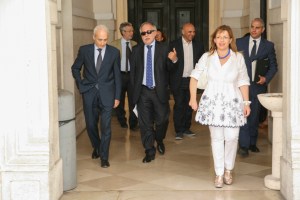 Un momento della transizione verso il Palazzo delle Ex Poste