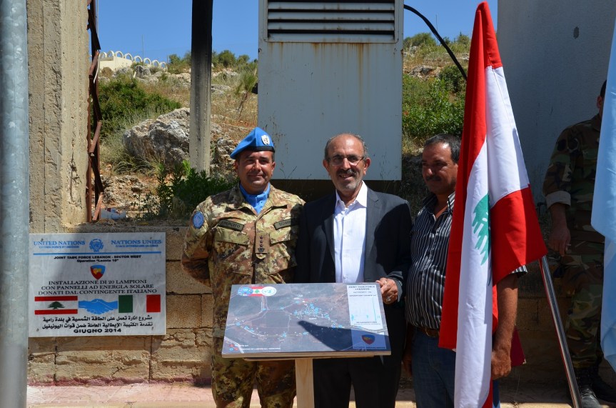 Libano/ Shama. Progetto di illuminazione pubblica ad energia solare realizzato dai caschi blu nel villaggio di&nbsp;Ramyah